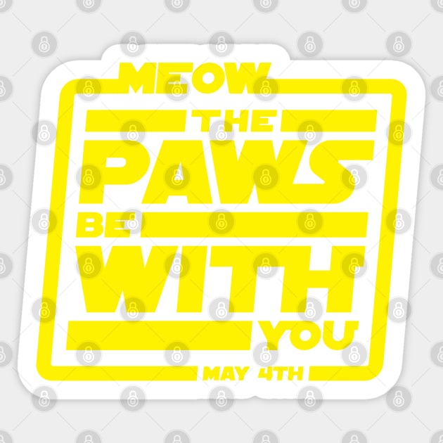 Meow The Paws Be With You Sticker by Cinestore Merch